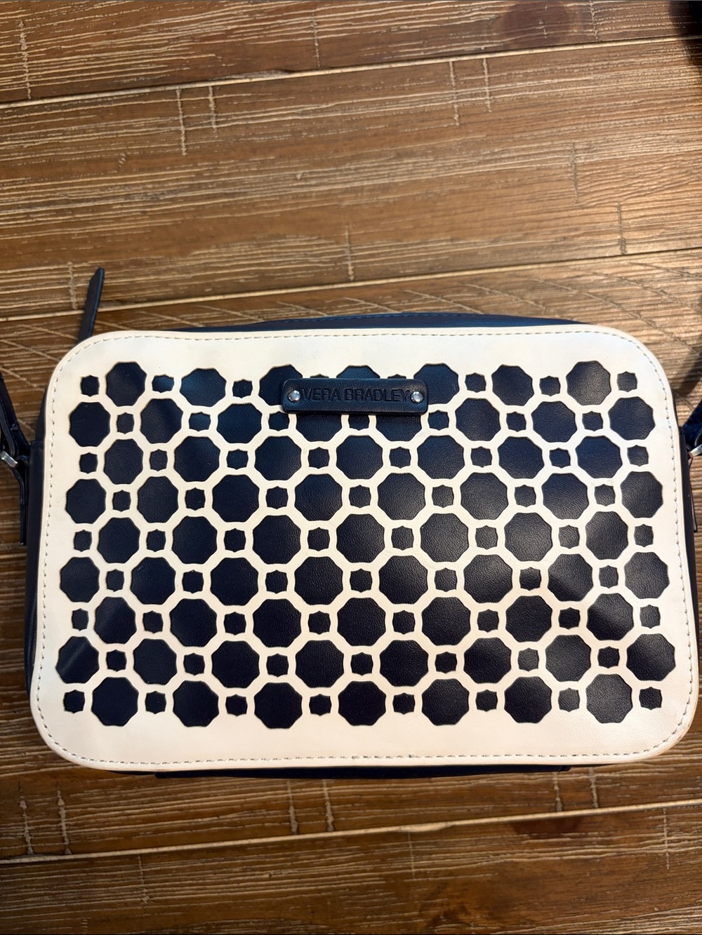 Vera Bradley Navy and White Honeycomb Crossbody